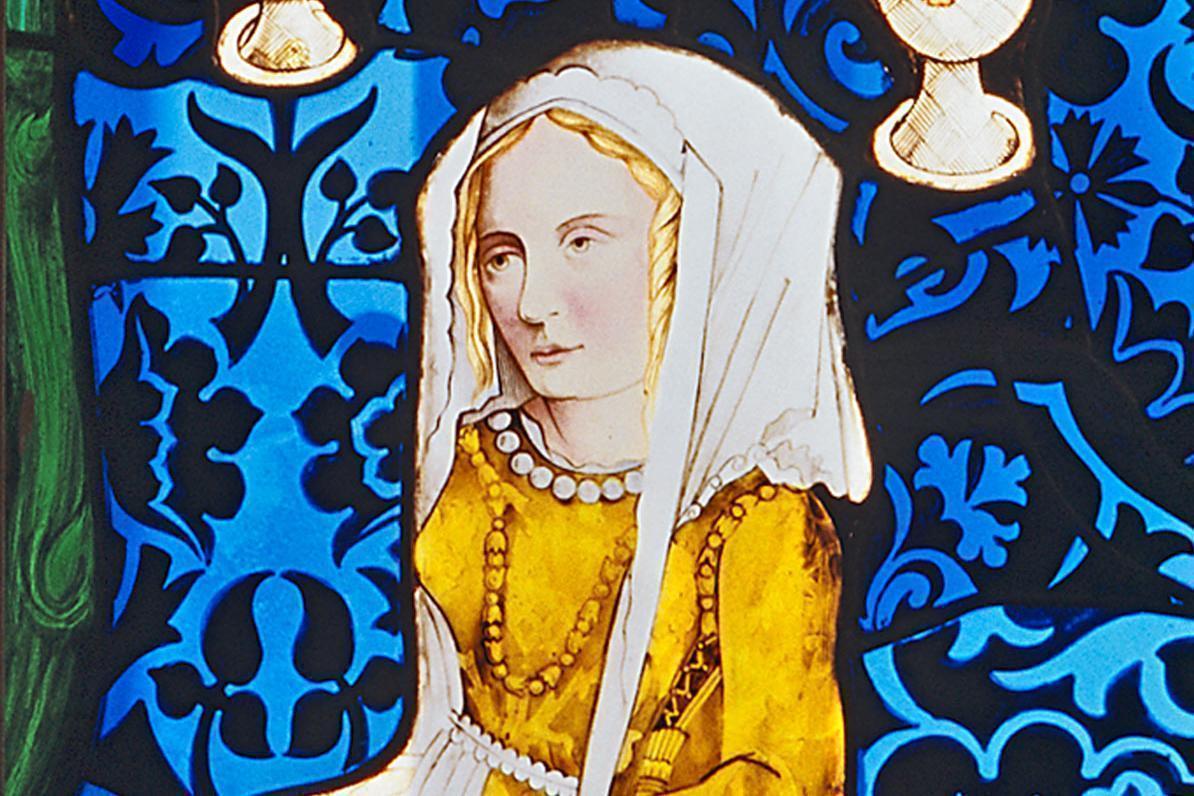 Barbara Gonzaga aus Mantua, Sakristeifenster der Schlosskirche des Alten Schlosses in Stuttgart
