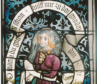Henriette von Mömpelgard, Glasfenster im Chor der Stiftskirche Tübingen, 1477