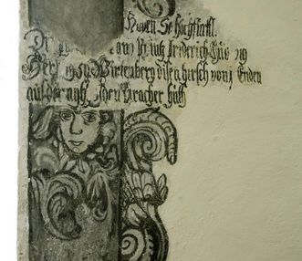 Freigelegte Wandmalerei in Schloss Urach