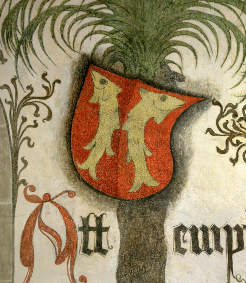 Mömpelgard coat of arms in the Hall of Palms, Urach Palace