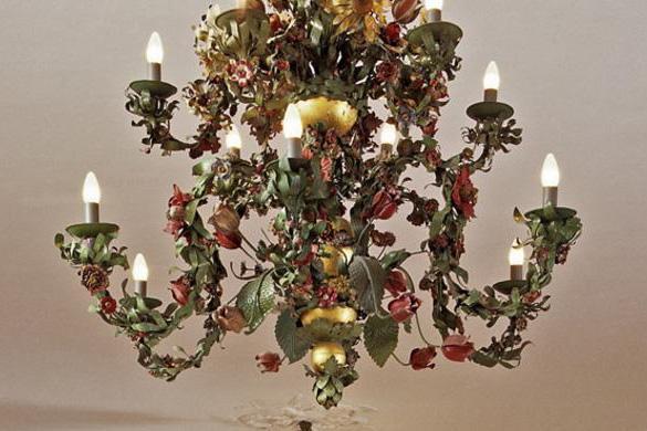 Floral chandelier in the White Hall of Urach Palace