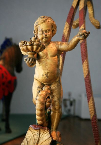 Detail of a ceremonial sleigh, part of the exhibition at Urach Palace