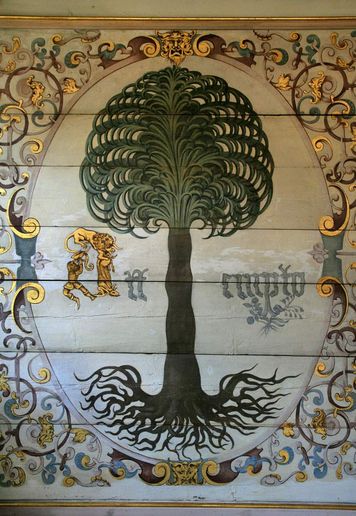 Residenzschloss Urach, Wandgemälde im Palmensaal