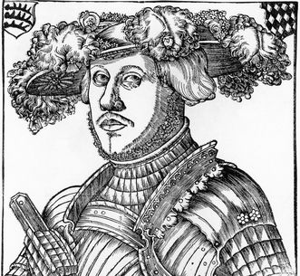 Duke Ulrich von Württemberg, circa 1530, woodcut by Hans Brosamer