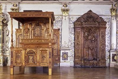 Renaissance-Brautbett im Goldenen Saal von Schloss Urach