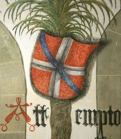 Mechthild von Savoyen-Achaia's coat of arms in the Hall of Palms, Urach Palace